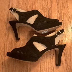 Brand new Black suede platform heels!  Sz 7.5